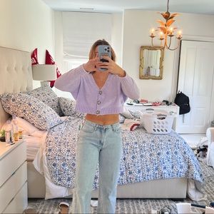 Cropped Purple Cardigan!